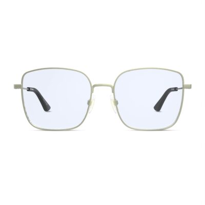 The Atrium Blue Light Glasses in Matte Gold with Black Tips