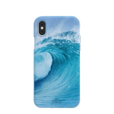 Powder Blue Big Wave iPhone X Case