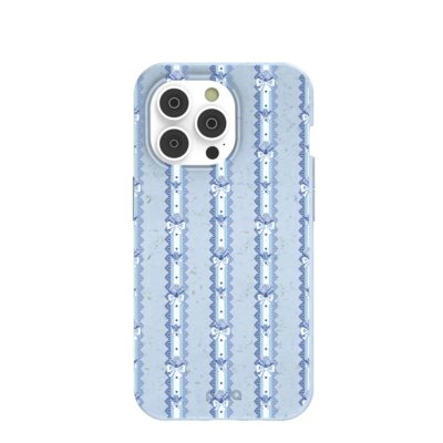 Powder Blue Bows and Blossoms iPhone 14 Pro Case