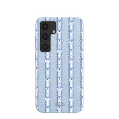 Powder Blue Bows and Blossoms Samsung Galaxy S24 Case