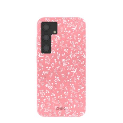 Bubblegum Pink Dreamy Meadow Samsung Galaxy S24 Case