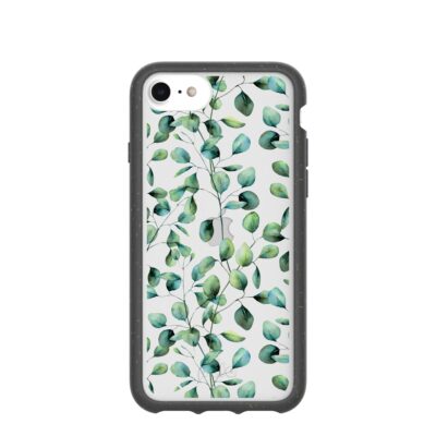 Clear Eucalyptus iPhone 6/6s/7/8/SE Case With Black Ridge