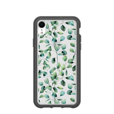 Clear Eucalyptus iPhone XR Case With Black Ridge