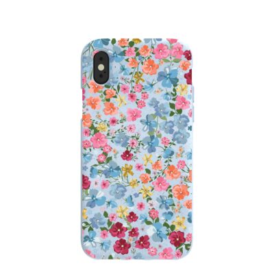 Powder Blue Fleurs iPhone X Case