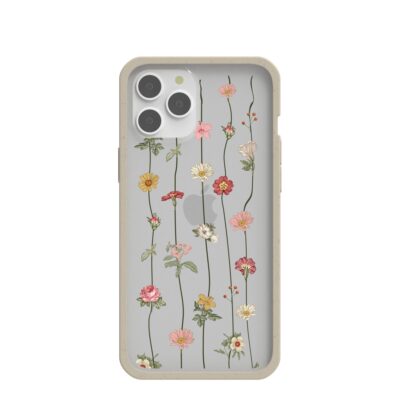 Clear Floral Vines iPhone 12 Pro Max Case With London Fog Ridge