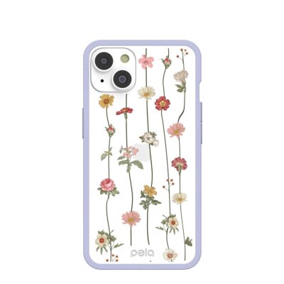 Clear Floral Vines iPhone 14 Case With Lavender Ridge