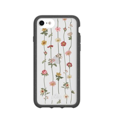 Clear Floral Vines iPhone 6/6s/7/8/SE Case With Black Ridge