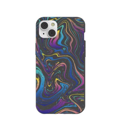 Black Galaxy Swirls iPhone 14 Plus Case