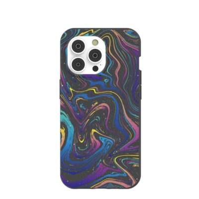 Black Galaxy Swirls iPhone 14 Pro Case