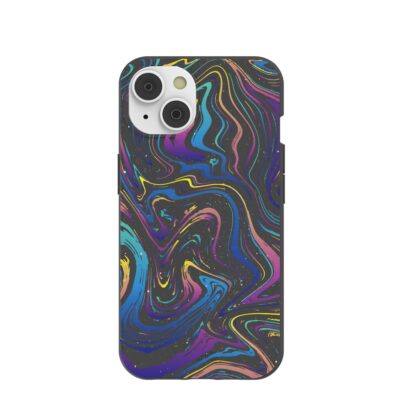 Black Galaxy Swirls iPhone 14 Case