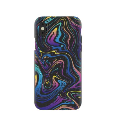 Black Galaxy Swirls iPhone X Case