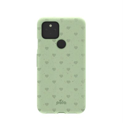 Sage Green Hearts Google Pixel 5 Case