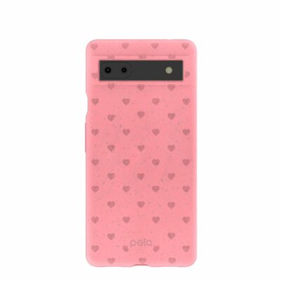 Bubblegum Pink Hearts Google Pixel 6a Case