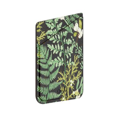 Herbarium Black Phone Case Card Holder 