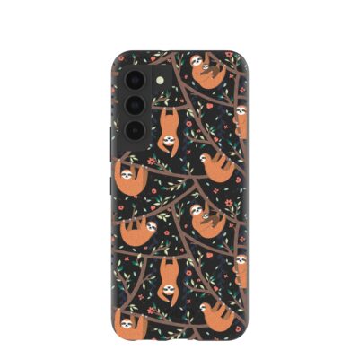 Black Jungle Sloths Samsung Galaxy S22 Case