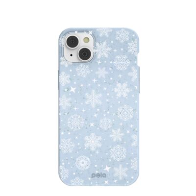 Powder Blue Let it Snow iPhone 14 Plus Case