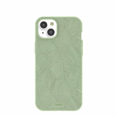 Sage Green Lushy Leaves iPhone 14 Plus Case