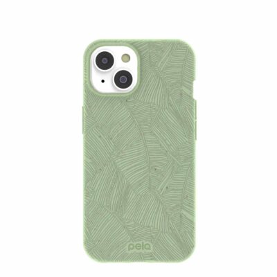 Sage Green Lushy Leaves iPhone 14 Case