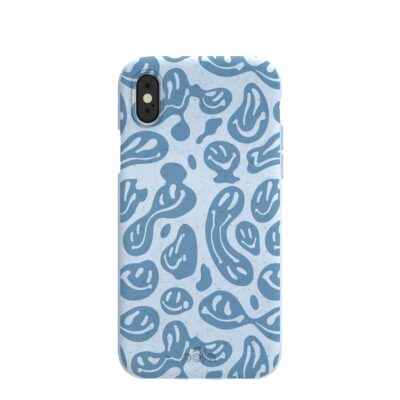 Powder Blue Melting Faces iPhone X Case