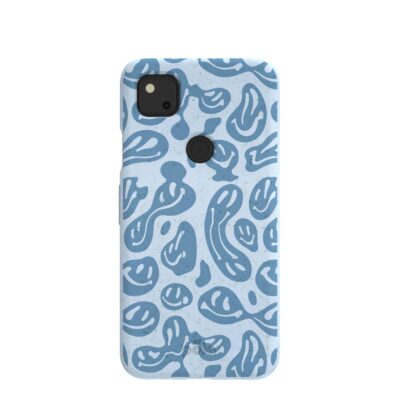 Powder Blue Melting Faces Google Pixel 4a Case