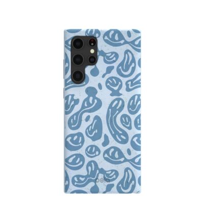 Powder Blue Melting Faces Samsung Galaxy S22 Ultra Case