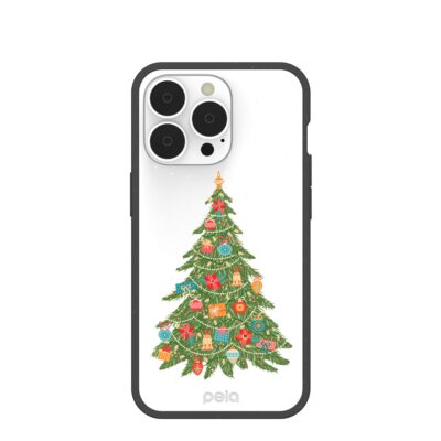 Clear Merry and Bright iPhone 13 Pro Case With Black Ridge