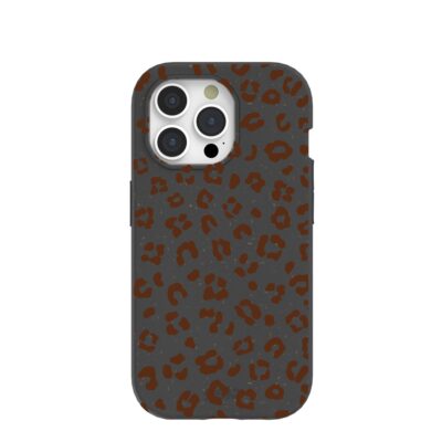 Black Midnight Leopard iPhone 15 Pro Case