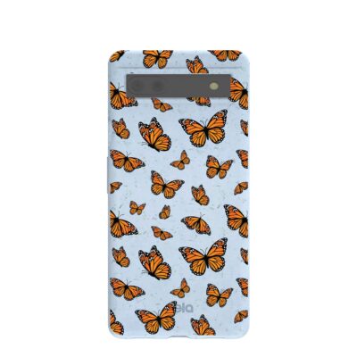 Powder Blue Monarchs in flight Google Pixel 6a Case