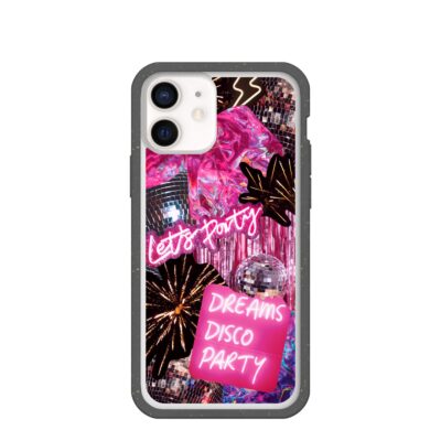 Clear Party Time iPhone 12/ iPhone 12 Pro Case With Black Ridge