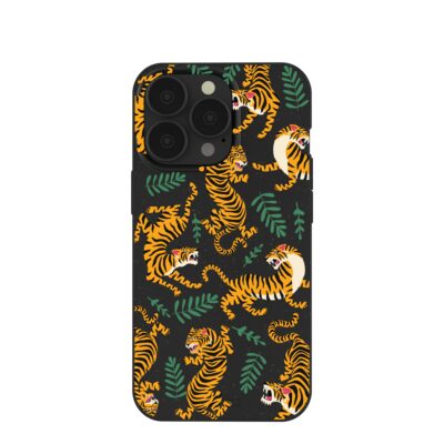 Black Playful Tigers iPhone 13 Pro Case