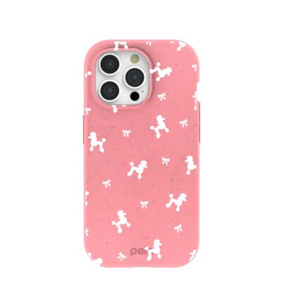 Bubblegum Pink Poodle and Bows iPhone 15 Pro Case