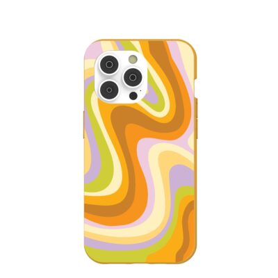 Honey Psychedelic Wave iPhone 14 Pro Case