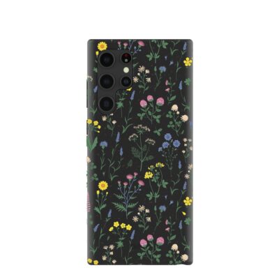 Black Shadow Blooms Samsung Galaxy S22 Ultra Case