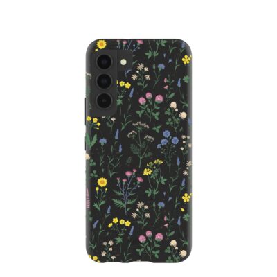 Black Shadow Blooms Samsung Galaxy S22 Case