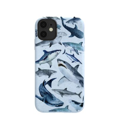 Powder Blue Sharks iPhone 11 Case