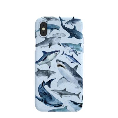 Powder Blue Sharks iPhone X Case