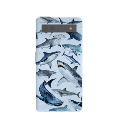 Powder Blue Sharks Google Pixel 6a Case