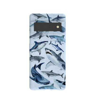 Powder Blue Sharks Google Pixel 6 Pro Case