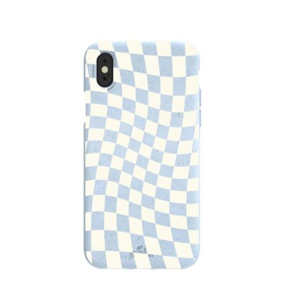 Powder Blue Warped Checkers iPhone X Case