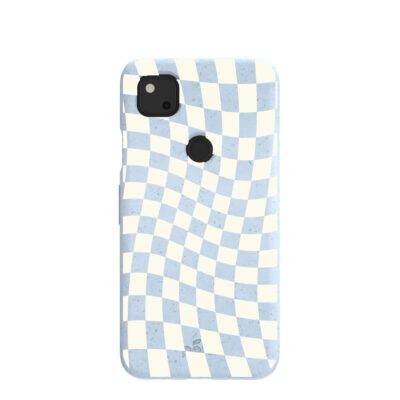 Powder Blue Warped Checkers Google Pixel 4a Case