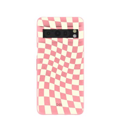 Bubblegum Pink Warped Checkers Google Pixel 8 Pro Case