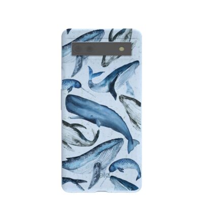 Powder Blue Whales Google Pixel 6a Case