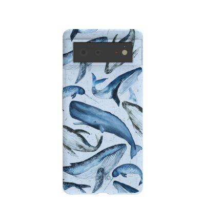 Powder Blue Whales Google Pixel 6 Case