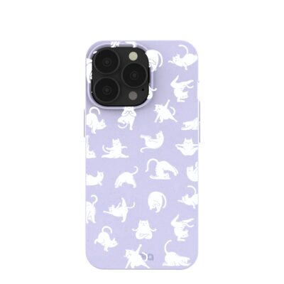 Lavender Yoga Cat iPhone 13 Pro Case