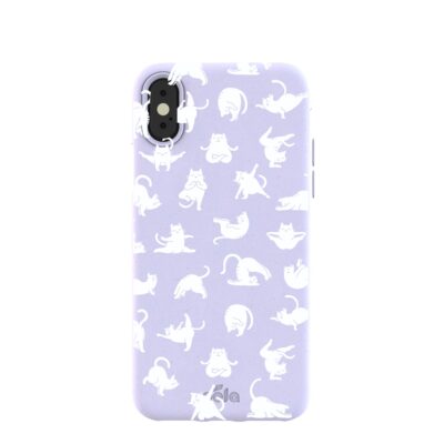 Lavender Yoga Cat iPhone X Case