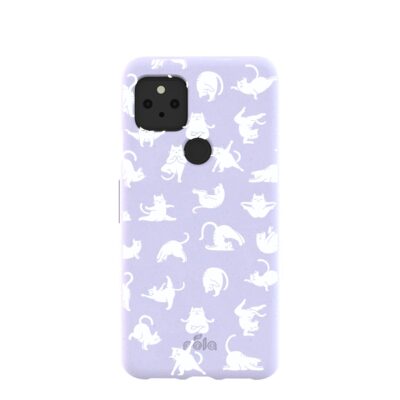 Lavender Yoga Cat Google Pixel 5 Case