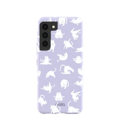 Lavender Yoga Cat Samsung Galaxy S22 Case